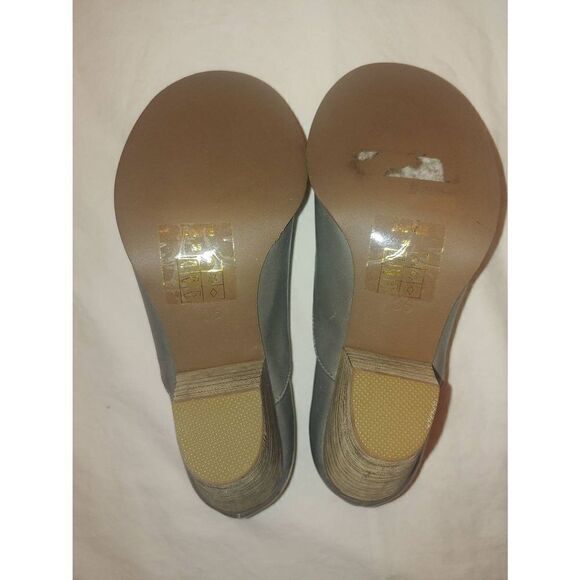 Chelsea Crew Jackie VINTAGE Womens Size 36 (5-5.5) Grey Front Tie Up Chunky Heel - Picture 6 of 12